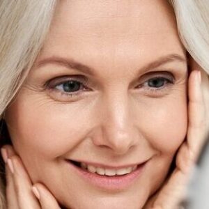 close-up of menopausal skin