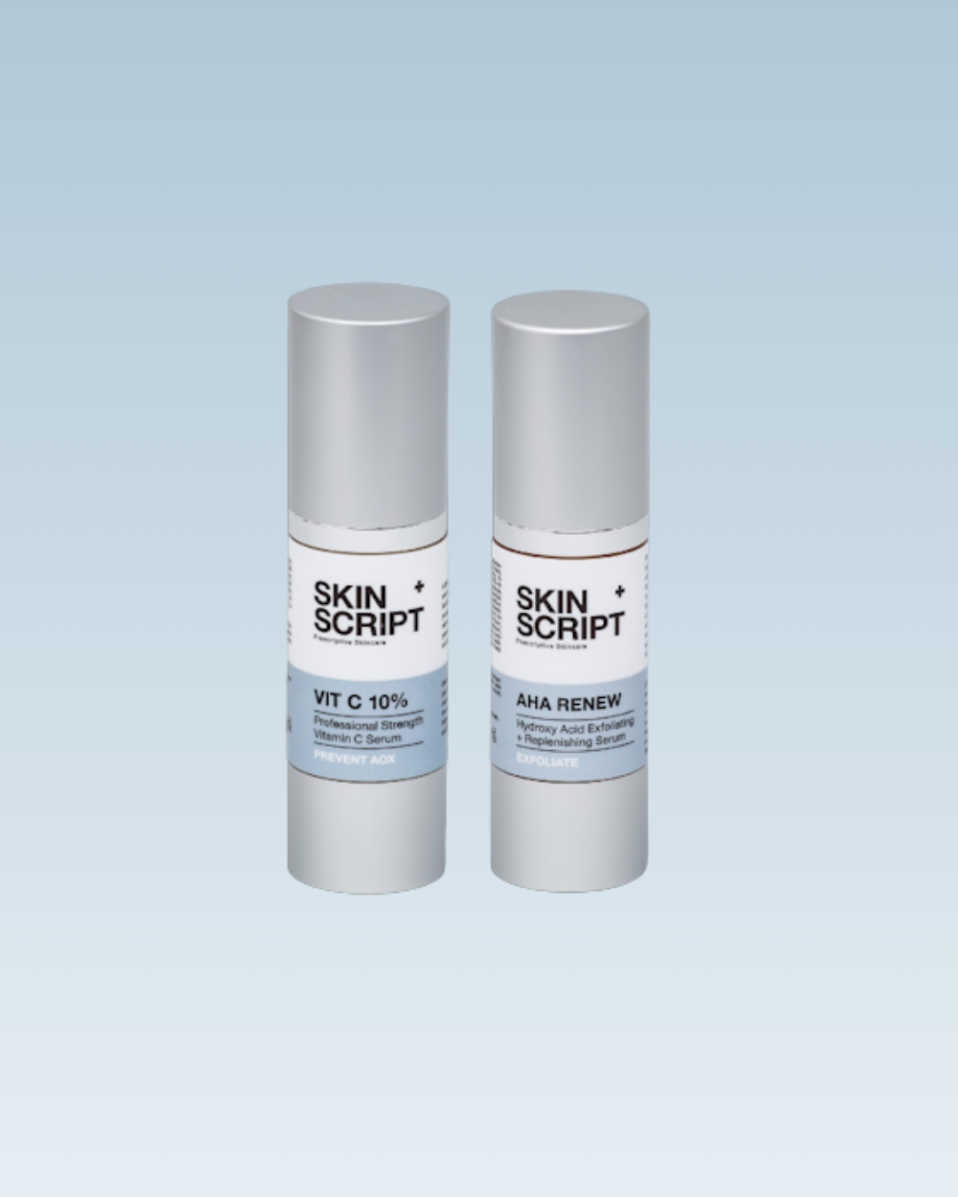 SS R visual of skin script radiance renewal and vit c 10% products